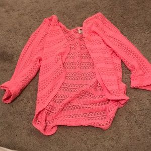 Pink cropped cardigan